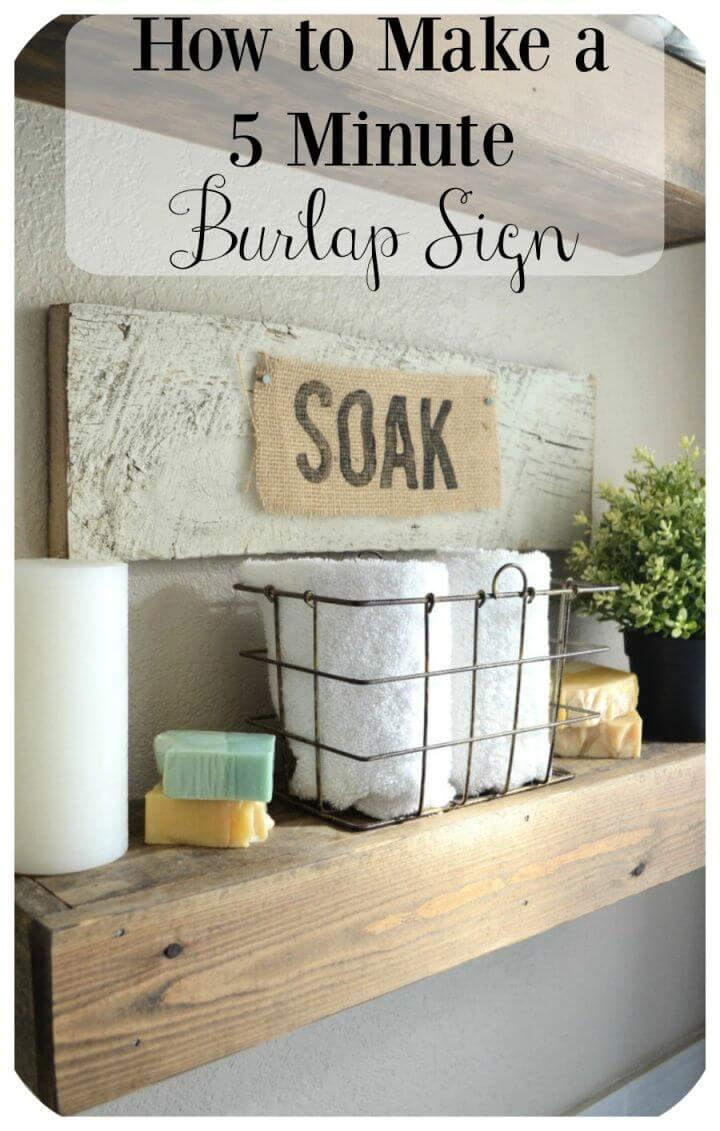 Make a DIY Personalized Burlap Sign