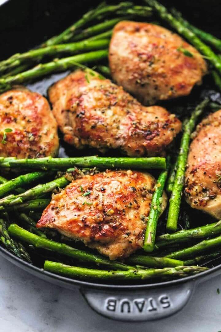 One Pan Garlic Herb Chicken And Asparagus