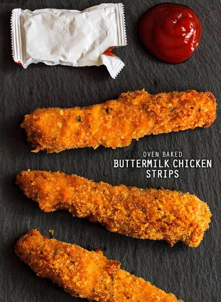 Oven Baked Buttermilk Chicken Strips