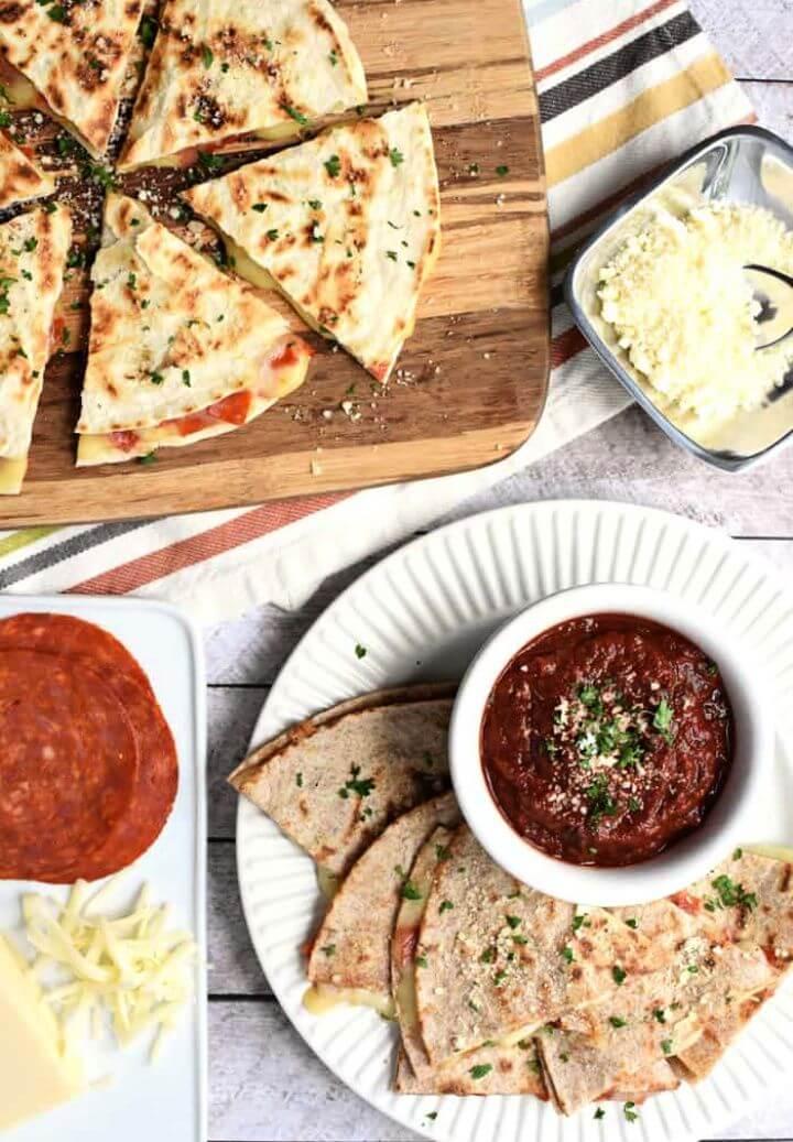 Pizza Quesadillas with Dipping Sauce