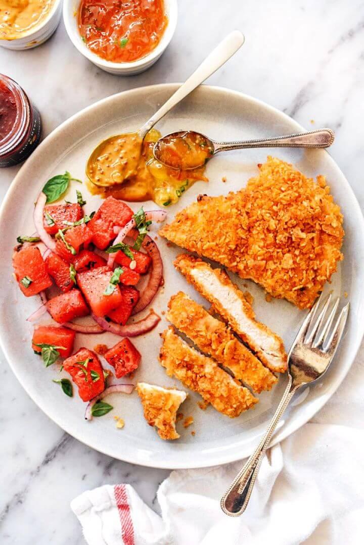 Potato Chip Crusted Chicken Breasts