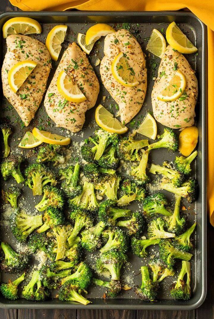 Sheet Pan Lemon Chicken with Parmesan Roasted Broccoli