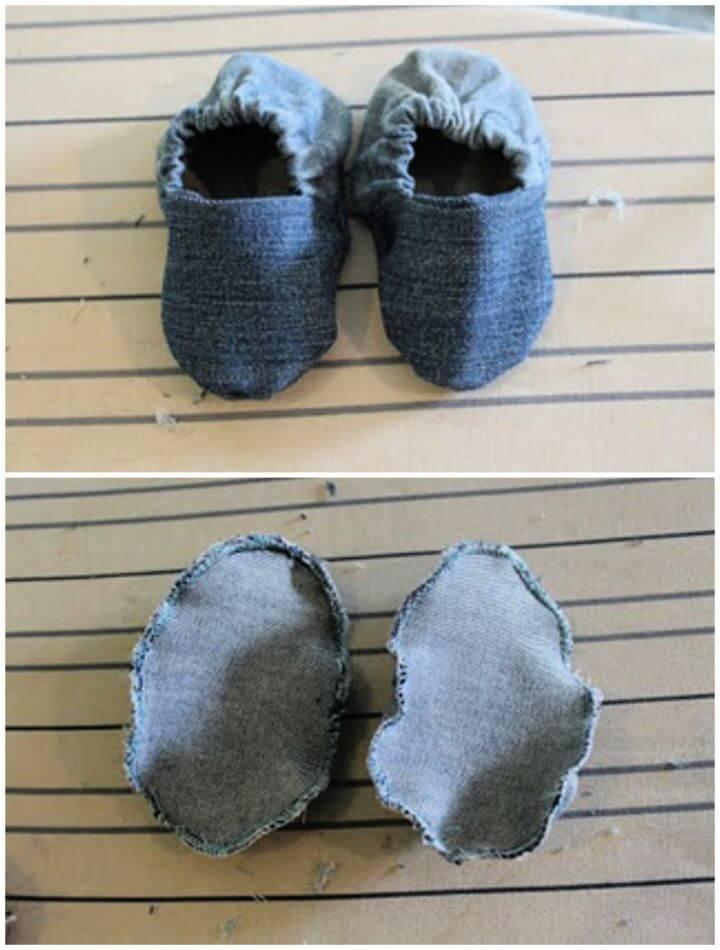 Simple DIY Baby Shoes From Old Jeans