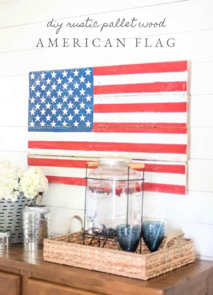 Simple DIY Rustic Pallet Wood American Flag