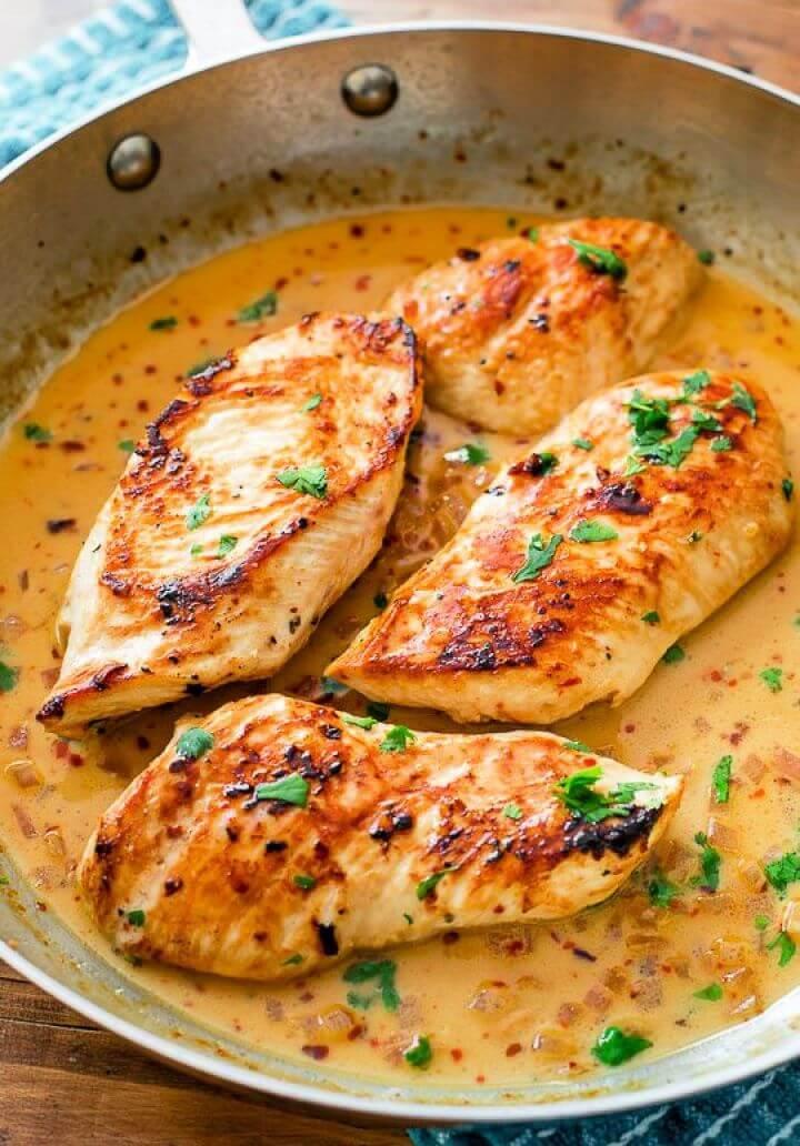 Skillet Chicken with Creamy Cilantro Lime Sauce