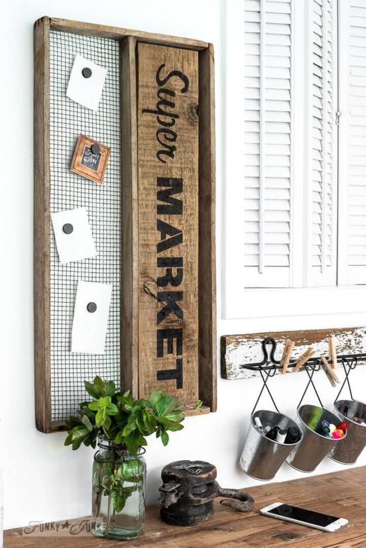 Super DIY Market Shopping List Sign