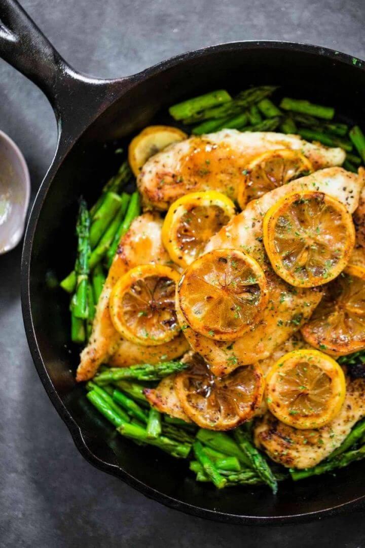 5 Ingredient Lemon Chicken With Asparagus