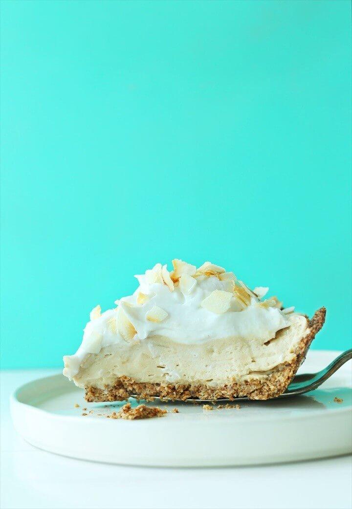 A Slice Of Our Easy Gluten free Vegan Coconut Cream Pie Recipe