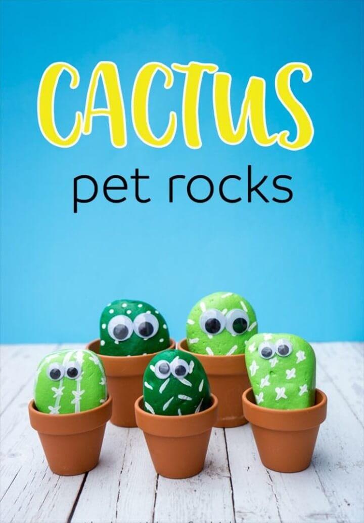 Absolutely Easy Pet Cactus Rocks DIY Crafts For Kids To Do Over The Weekend