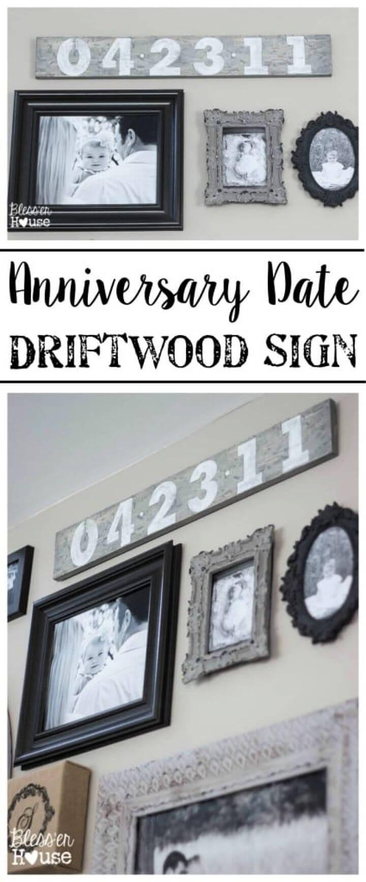 Anniversary Date Driftwood Sign