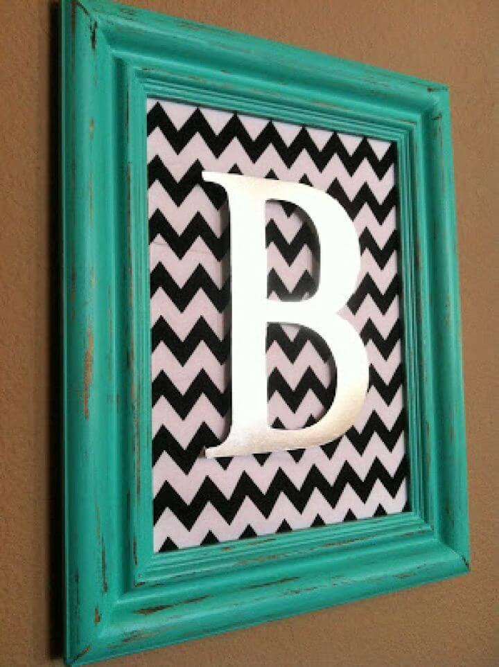 Aqua Distressed Monogram Frame