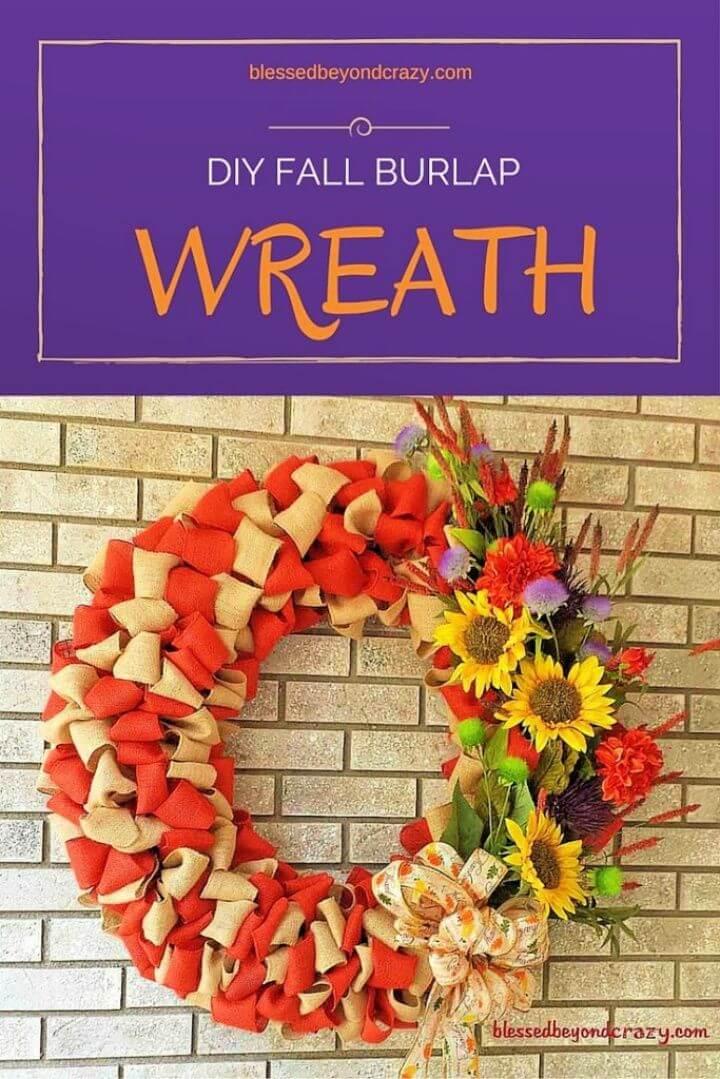 Beautiful DIY Fall Burlap Wreath