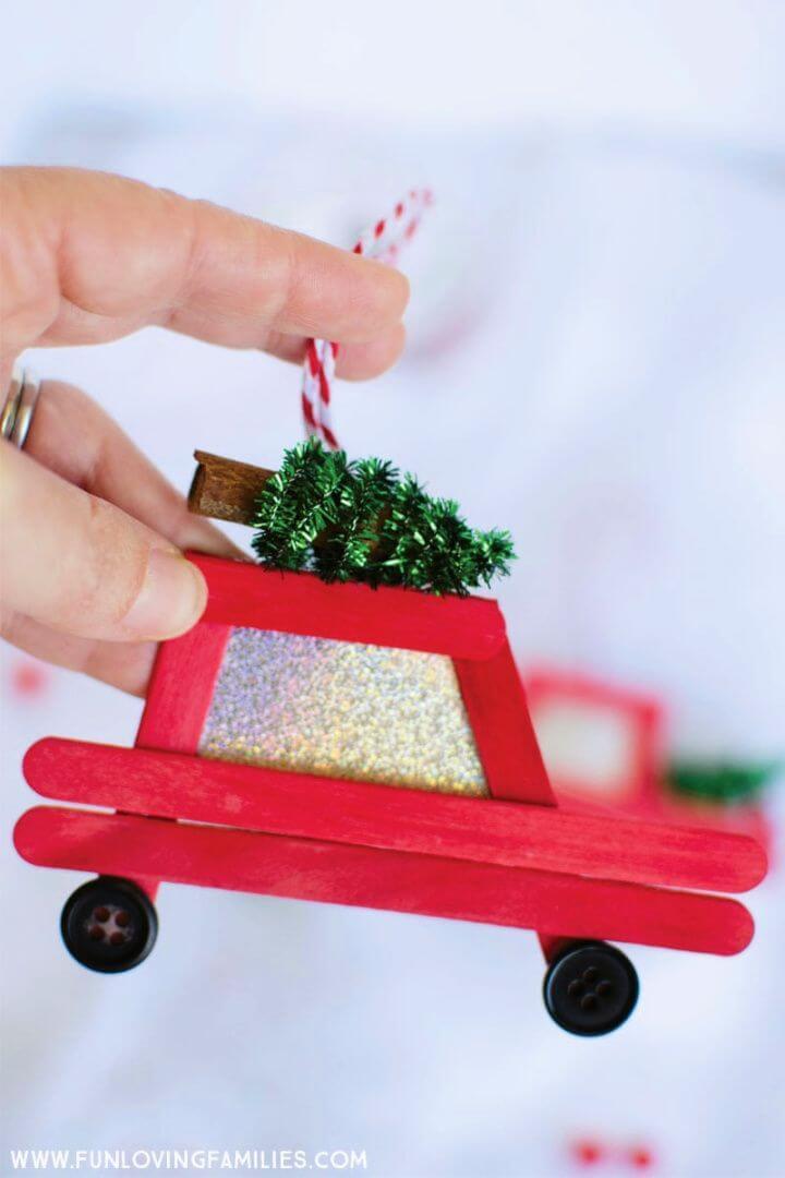 Car Popsicle Stick Christmas Ornaments