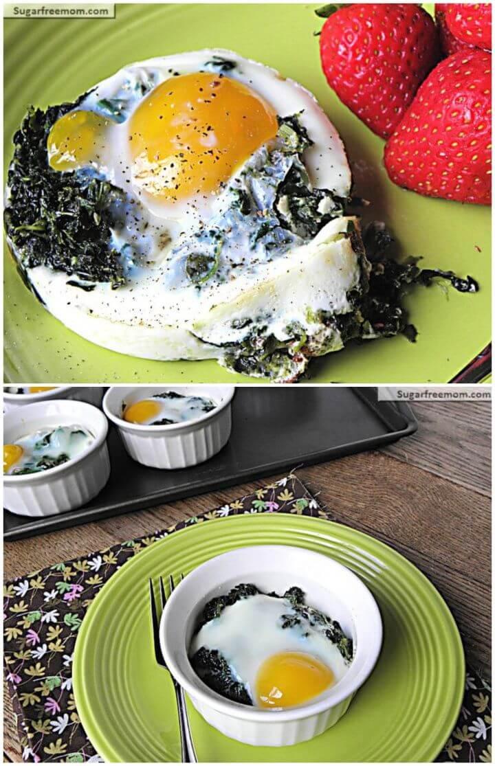 Cheesy Spinach Baked Eggs