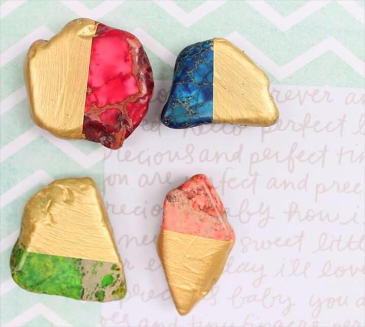 Crafts to Make and Sell DIY Gold Dipped Magnets