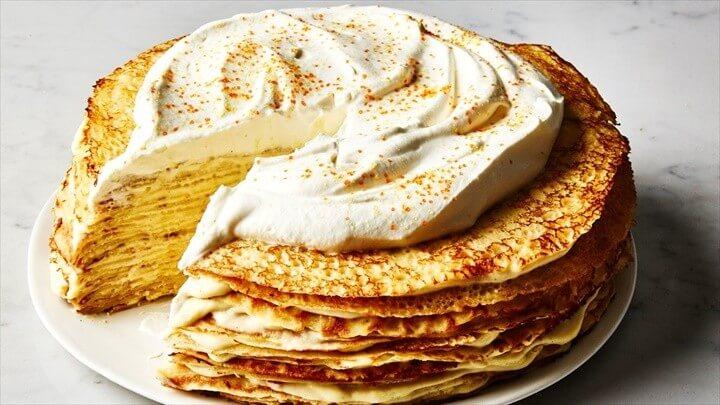 Crepe Cake with Whipped Cream Recipe