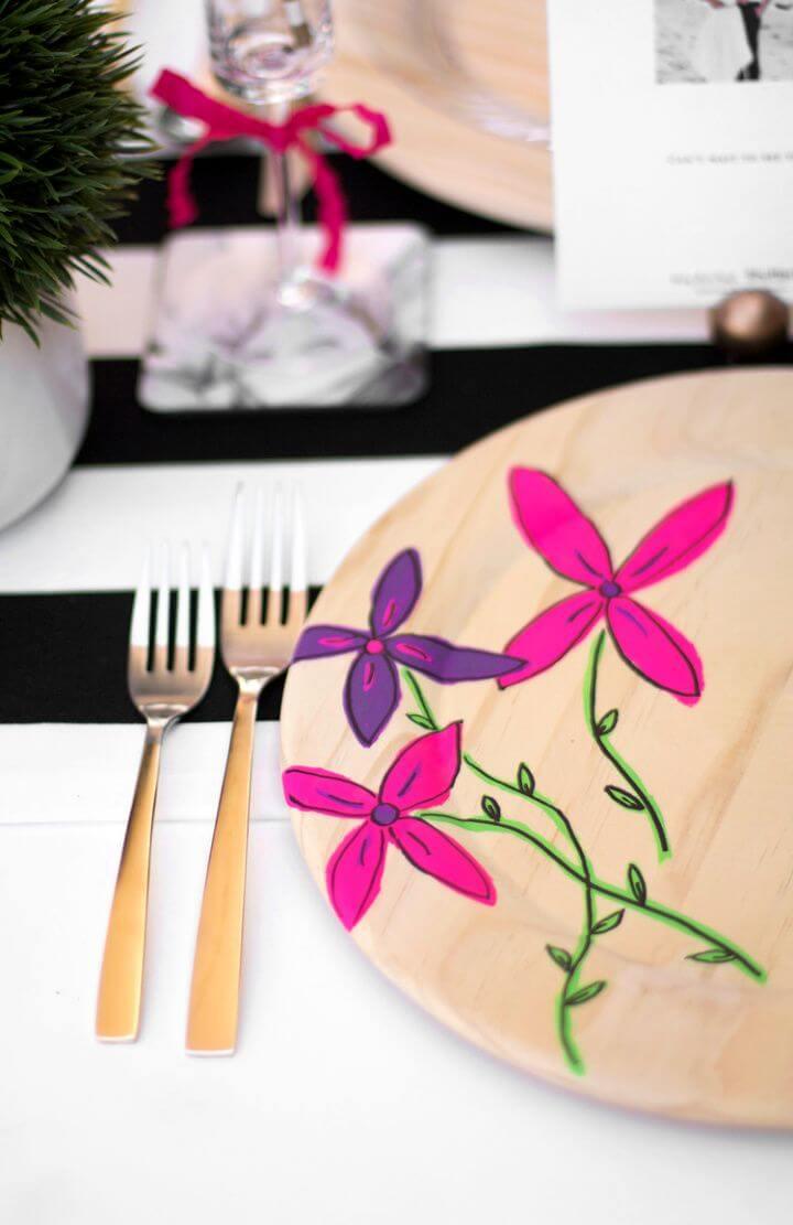 Cute DIY Floral Plate Chargers