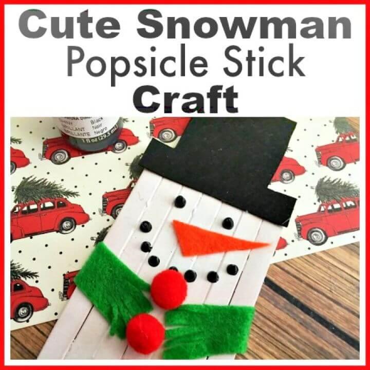 Cute Snowman Popsicle Stick Craft