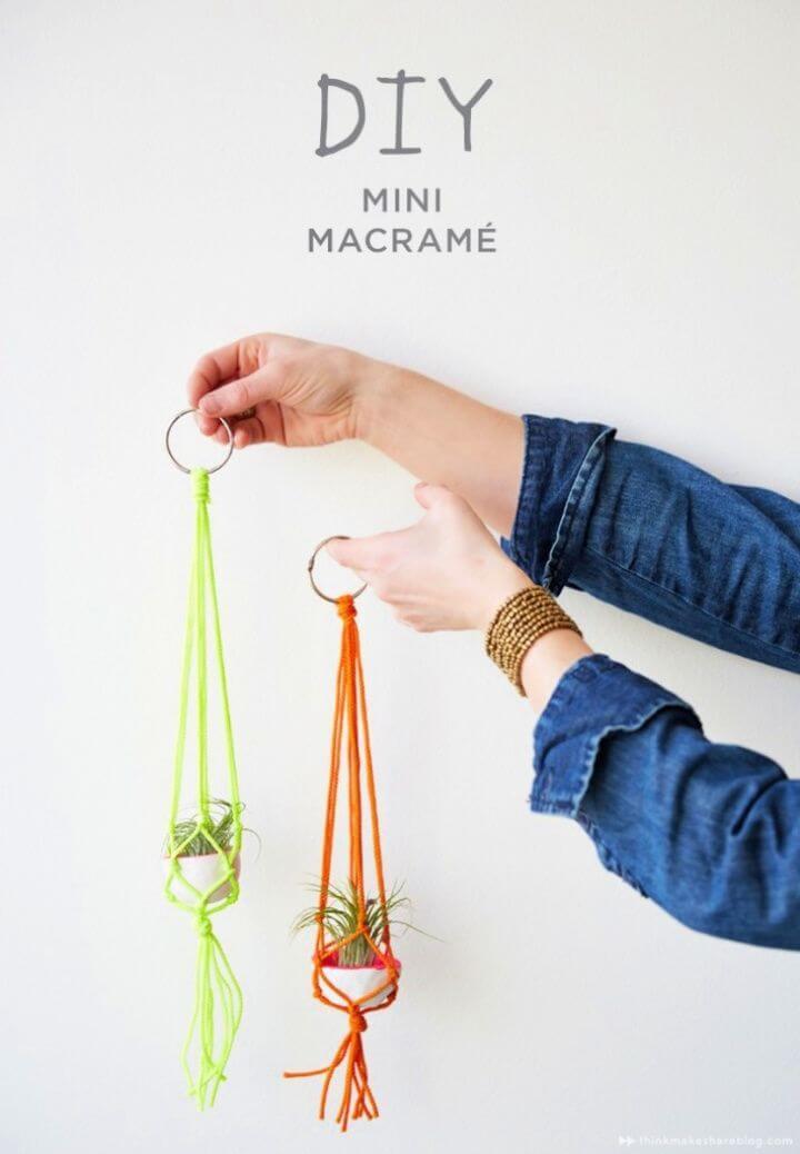 DIY Mini Macramé Plant Hangers
