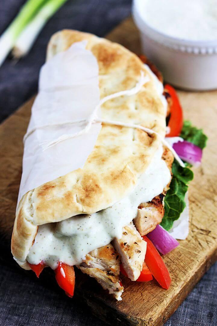 Easy Chicken Gyros Tzatziki Sauce