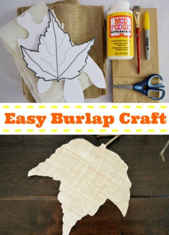 Easy DIY Fall Leaves with Burlap and Paper Sacks