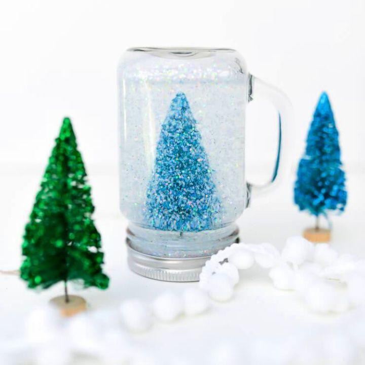 Easy DIY Glittery Mason Jar Snow Globe