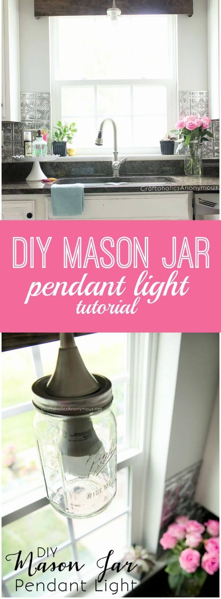 Easy DIY Mason Jar Pendant Light Tutorial