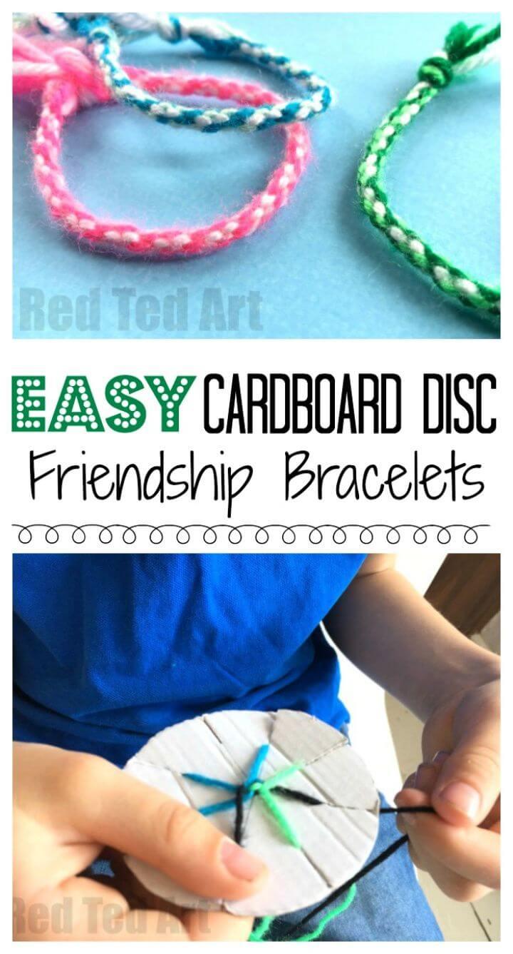 Easy Friendship Bracelets with Cardboard Loom