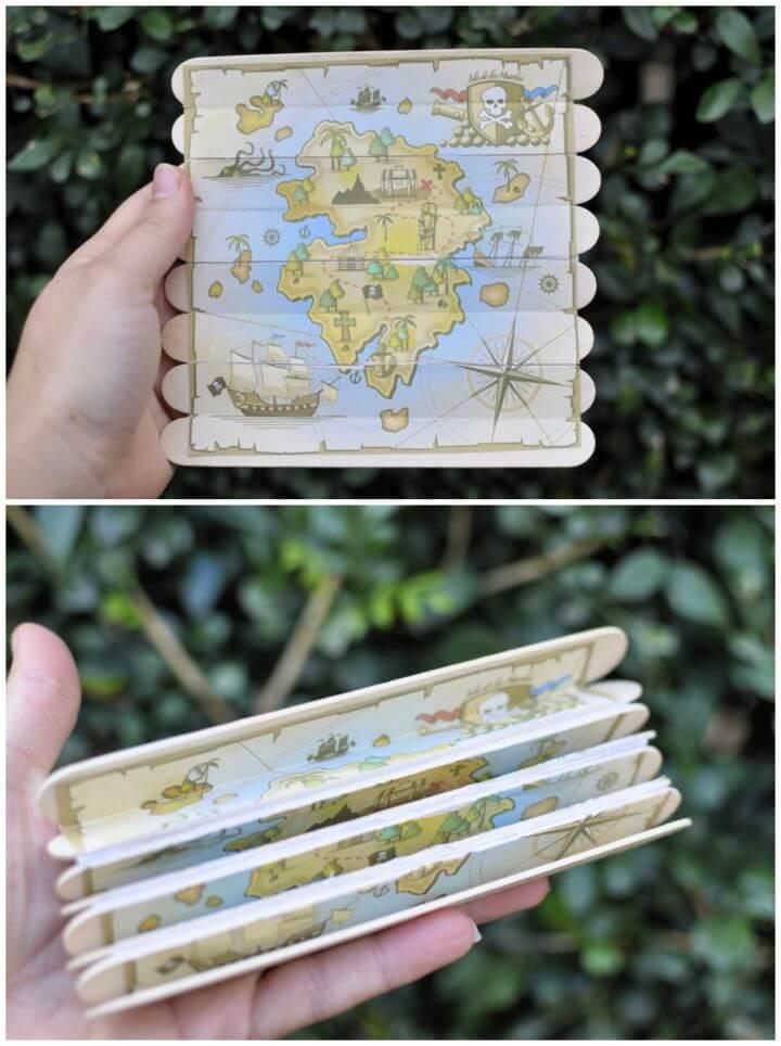 Foldable Paddle Pop Stick Treasure Map