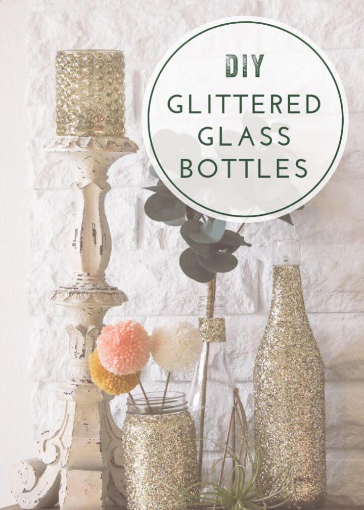 Glittered Wine Bottles