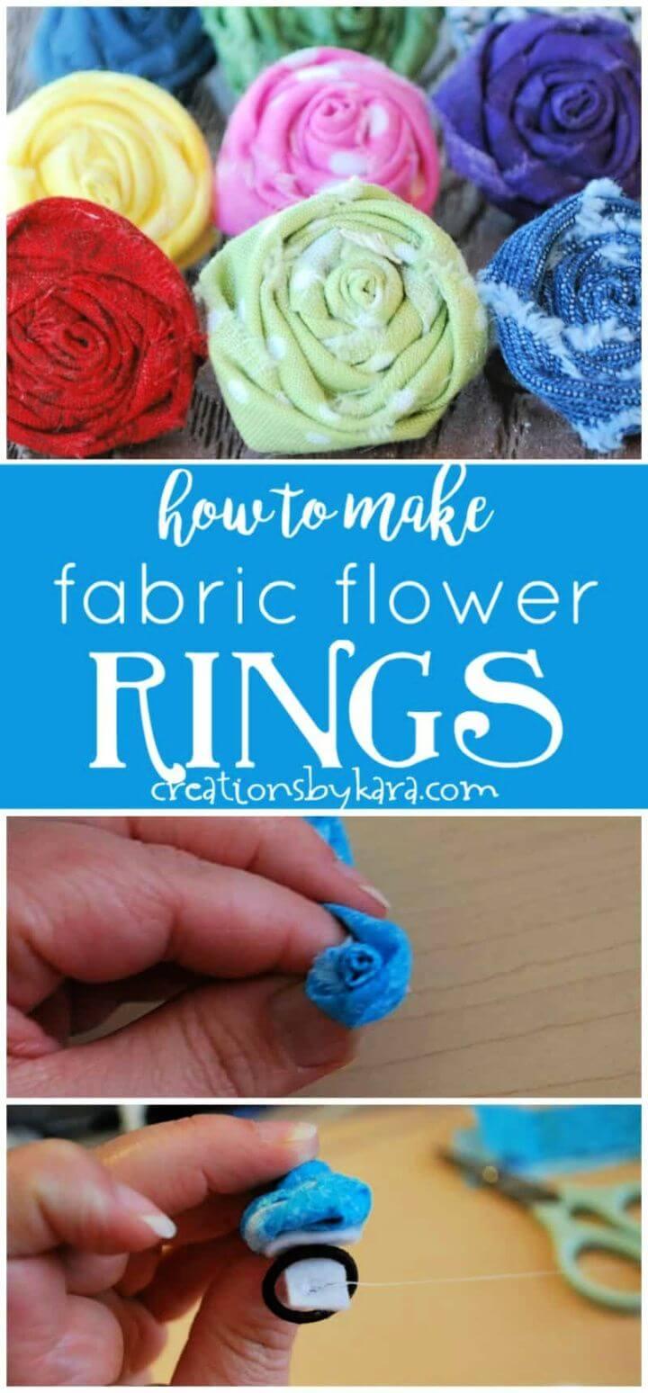 Homemade Gifts Fabric Flower Rings