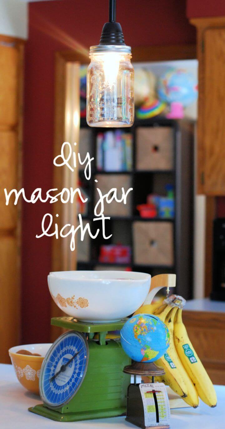 How To DIY Mason Jar Pendant Light