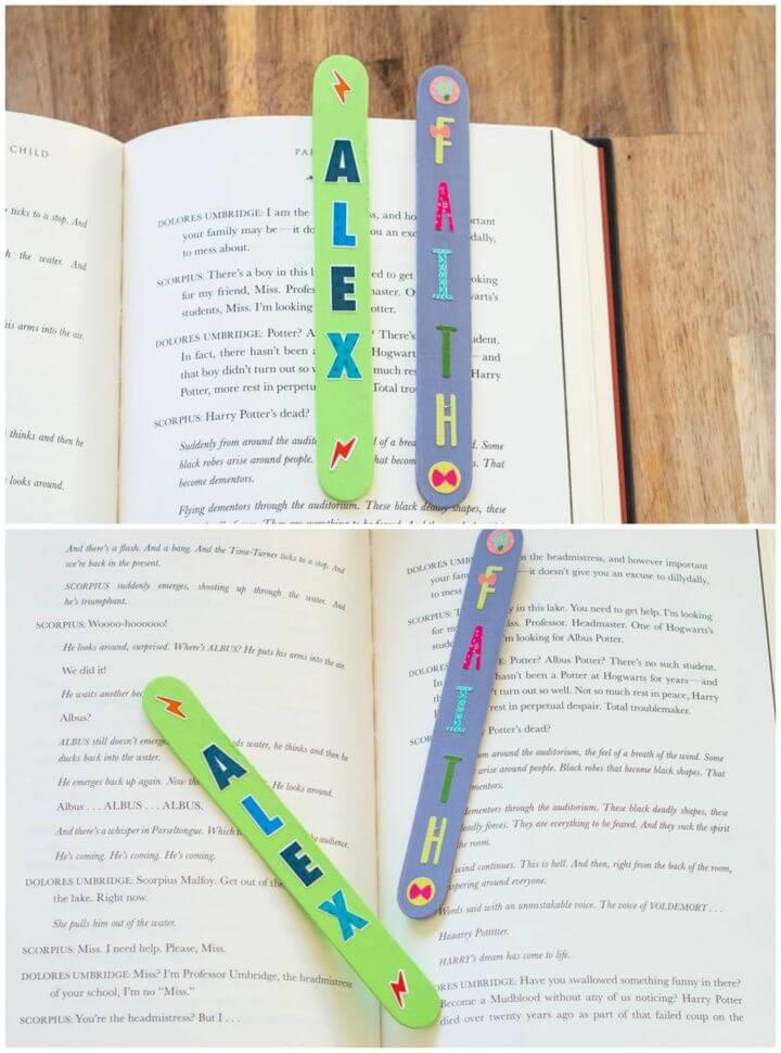 How To DIY Popsicle Stick Name Bookmarks