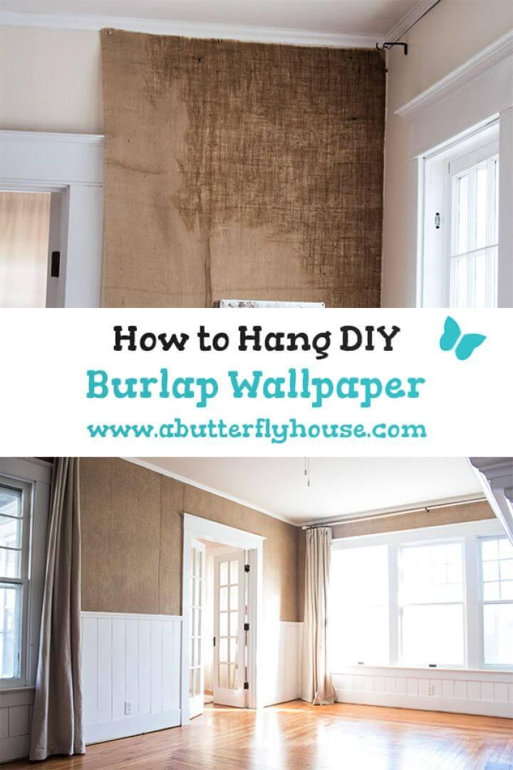 How to Hang DIY Burlap Wallpaper