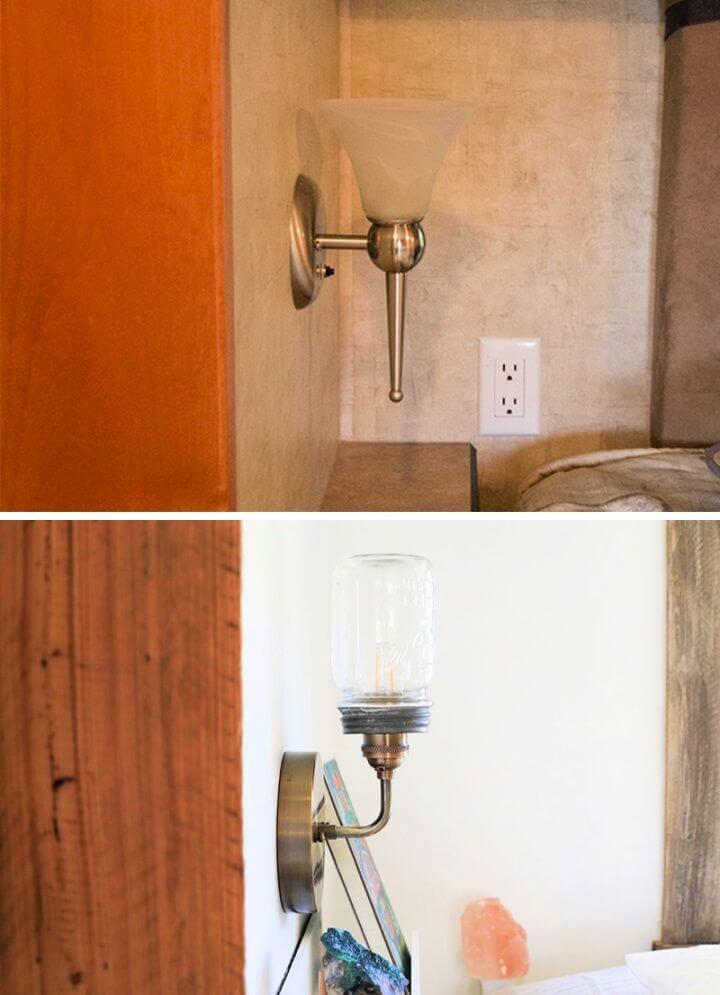 How to Make a Mason Jar Wall Light Fixture