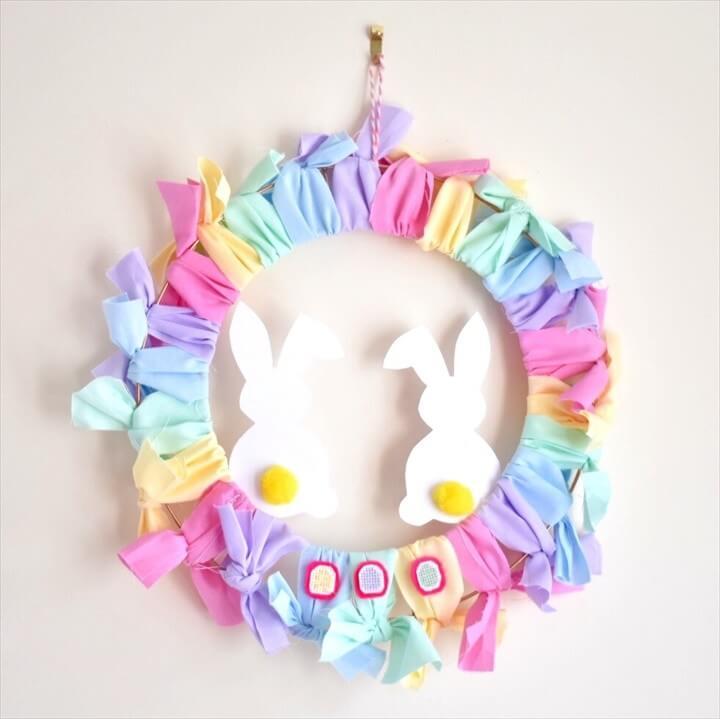 How to Make an Easy DIY Easter Wreath with free mini Easter Egg cross stitch patterns