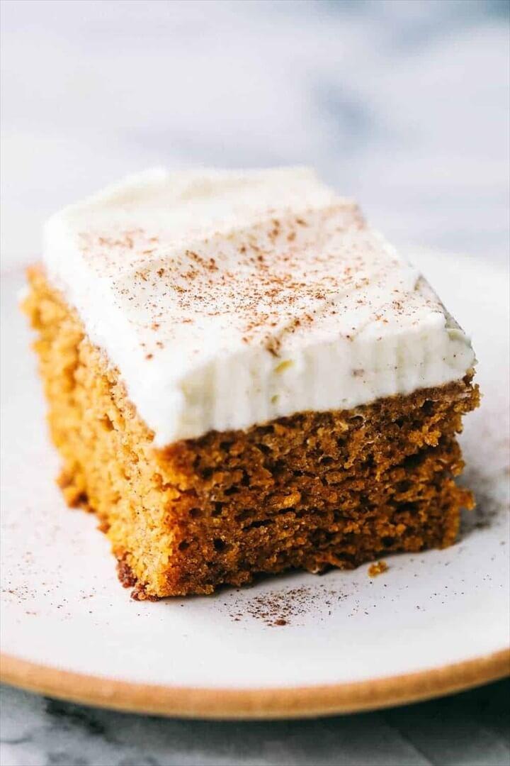 Incredible Pumpkin Cake with Cream Cheese Whipping Cream Frosting