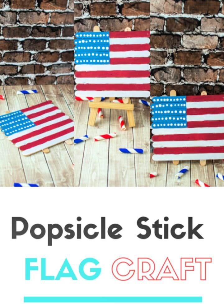 July 4th Popsicle Stick American Flag Craft
