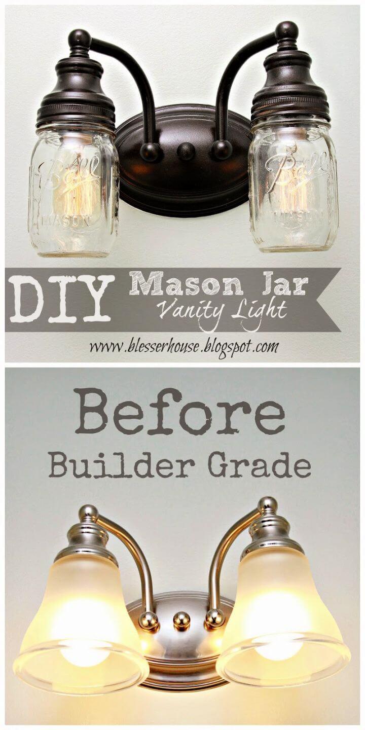 Make A DIY Mason Jar Vanity Light