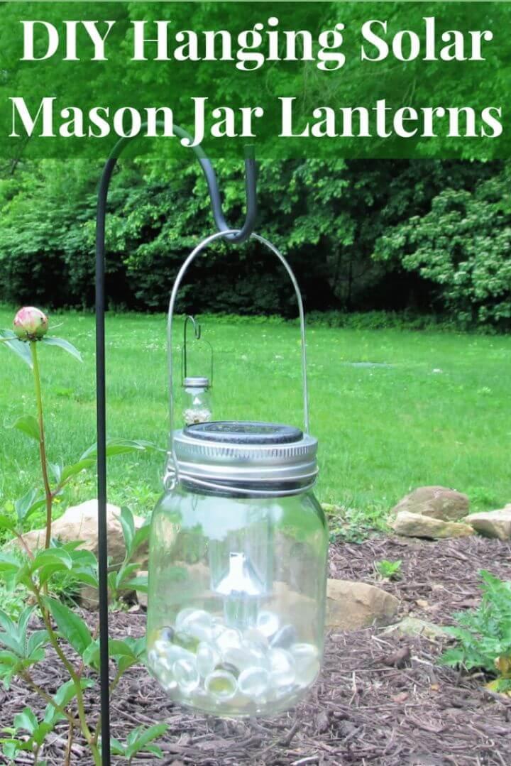 New And Easy DIY Hanging Solar Mason Jar Lights