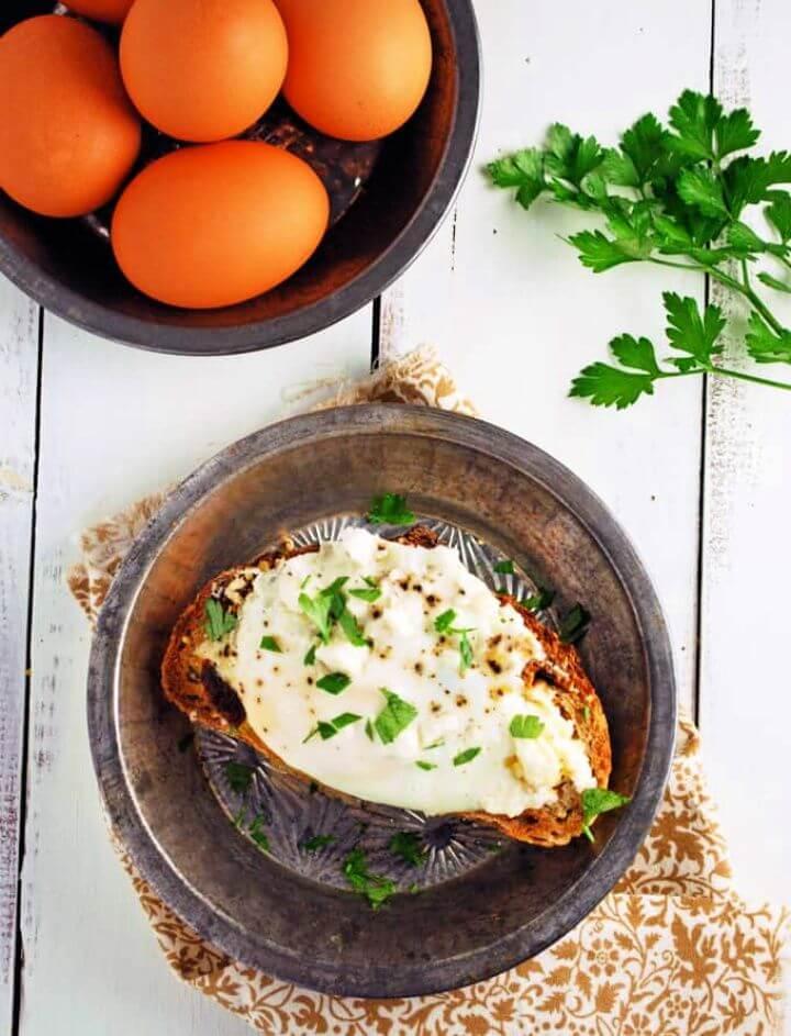 Open Faced Mediterranean Style Breakfast Sandwich