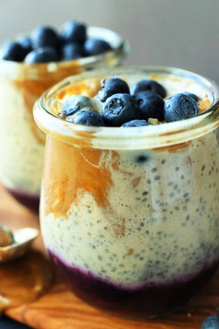 Peanut Butter And Jelly Chia Pudding