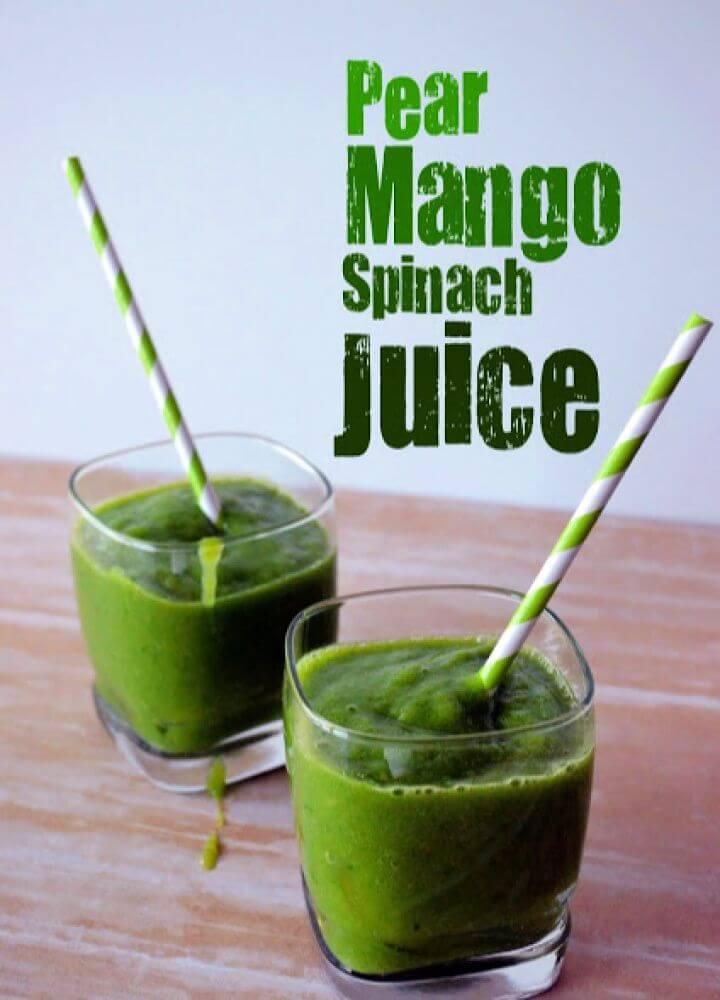 Pear Mango Spinach Juice 4