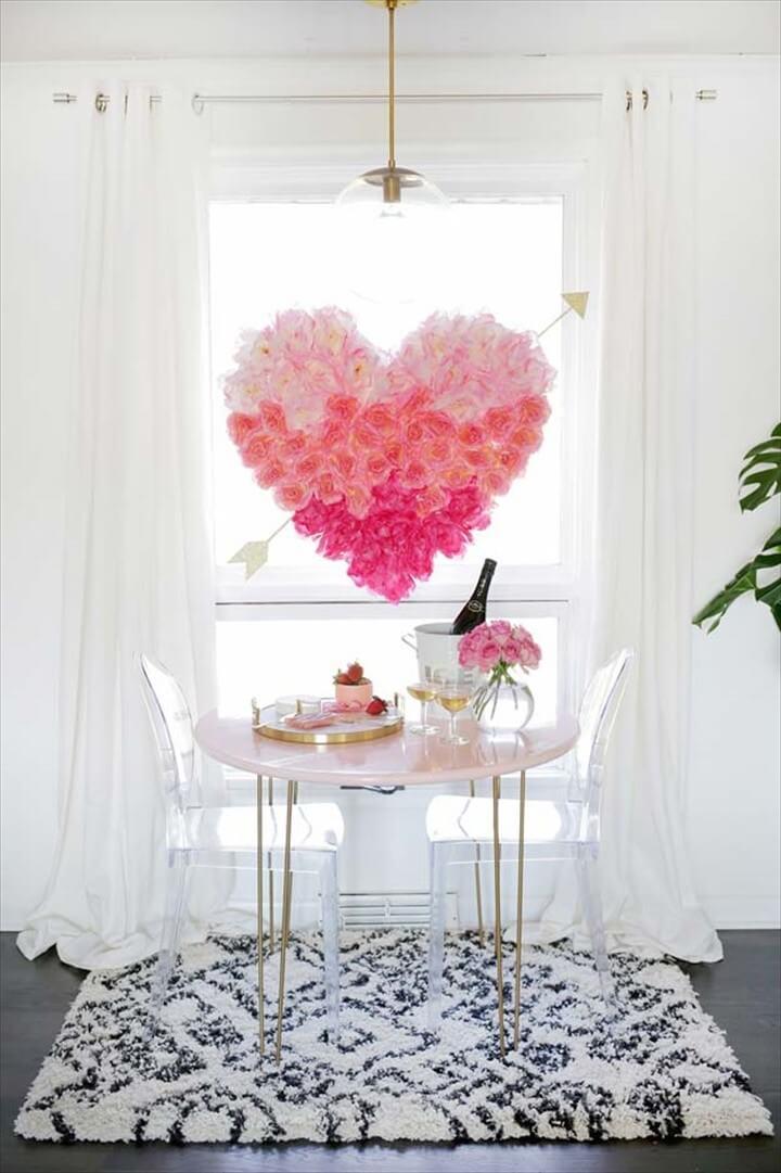 Pink DIY Room Decor Ideas DIY Hanging Flower Heart Cool Pink Bedroom Crafts
