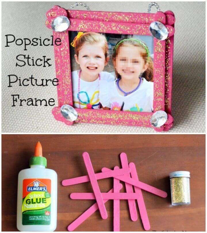 Popsicle Stick Picture Frame Kids Craft