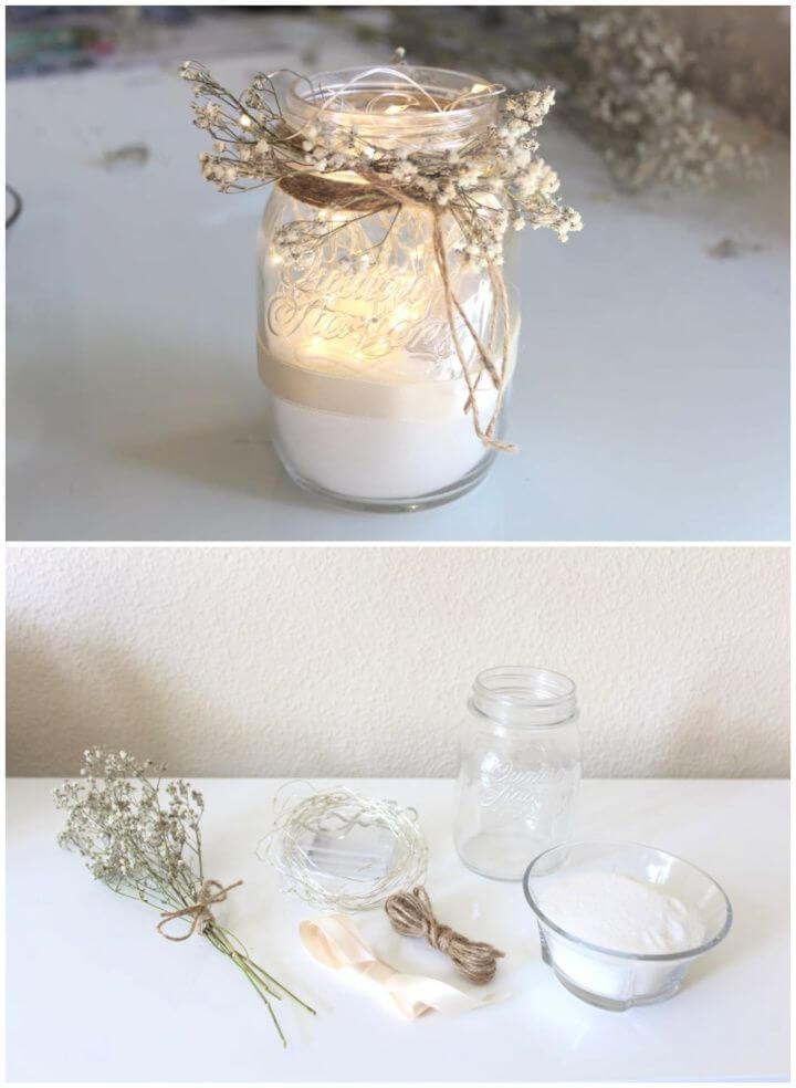 Rustic DIY Mason Jar with String Lights