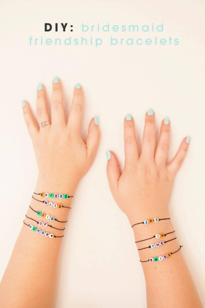 Simple DIY Alphabet Bridesmaids Bracelets