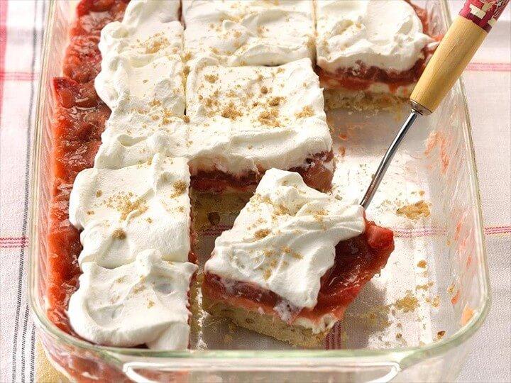 Strawberry Rhubarb Cream Dessert Recip