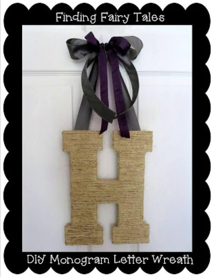 Twine Monogram Letter Wreath Tutorial