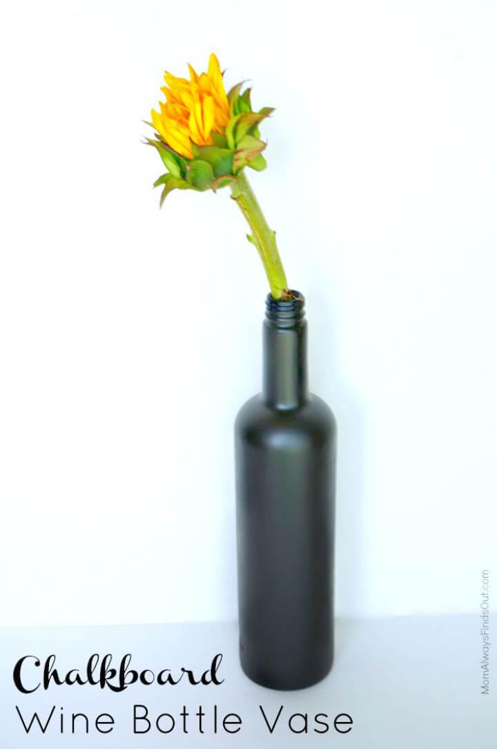 Wine Bottle Crafts DIY Chalkboard Vas